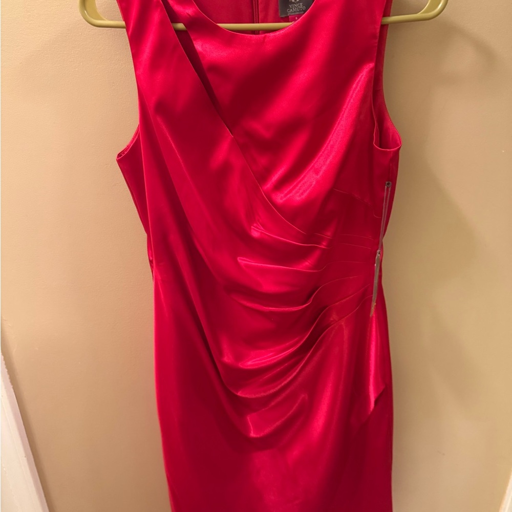 Vince Camuto Bold Red Draped Mini Dress